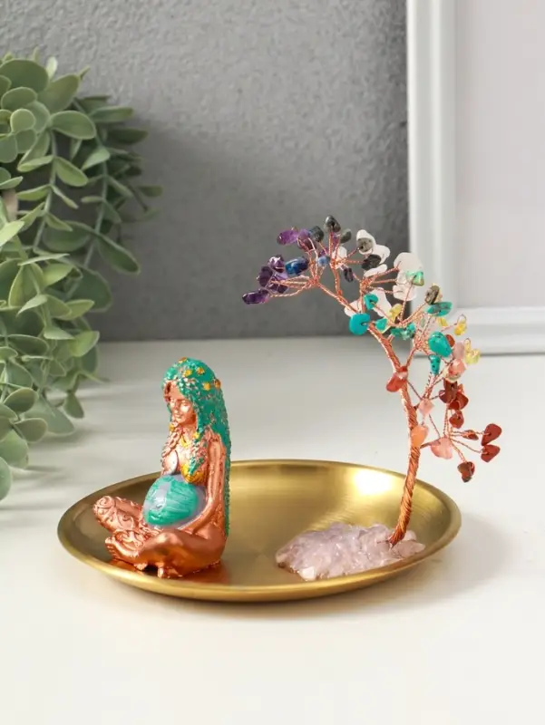 Сувенир бонсай "Дерево 7 чакр и мать-земля" 14х14х12 см