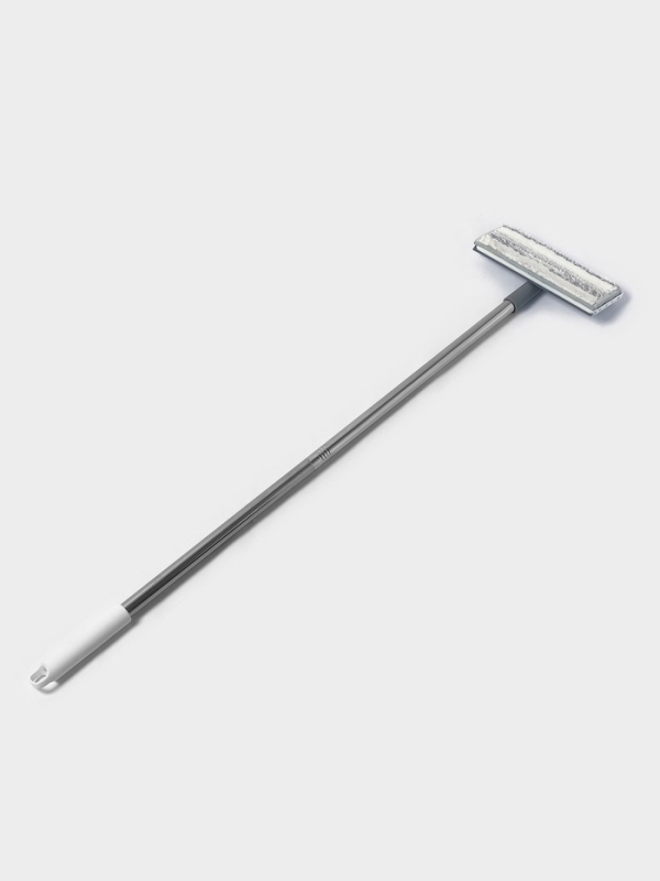 Швабра для стен и окон, со сгоном, стальная ручка, 2 насадки микроф 20х8х85 см Швабра для стен и окон, со сгоном, стальная ручка, 2 насадки микроф 20х8х85 см