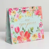 Пакет подарочный ламинированный, упаковка, Beautiful, ML 21 х 25 х 8 см