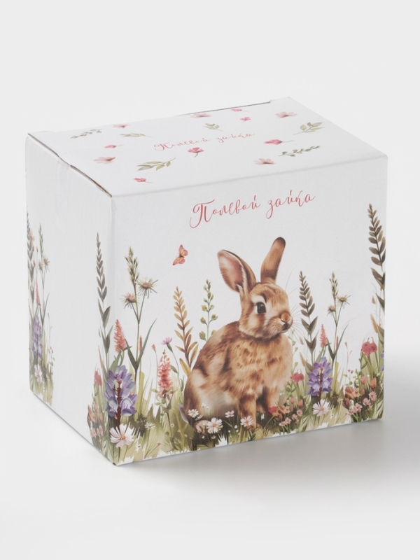 Кружка Доляна «Зайка», 330 мл, фарфор, белая