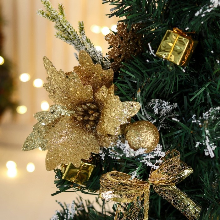 Ёлка декор Ёлка декор "Праздничная" цветок шары, 28х58 см, золото
