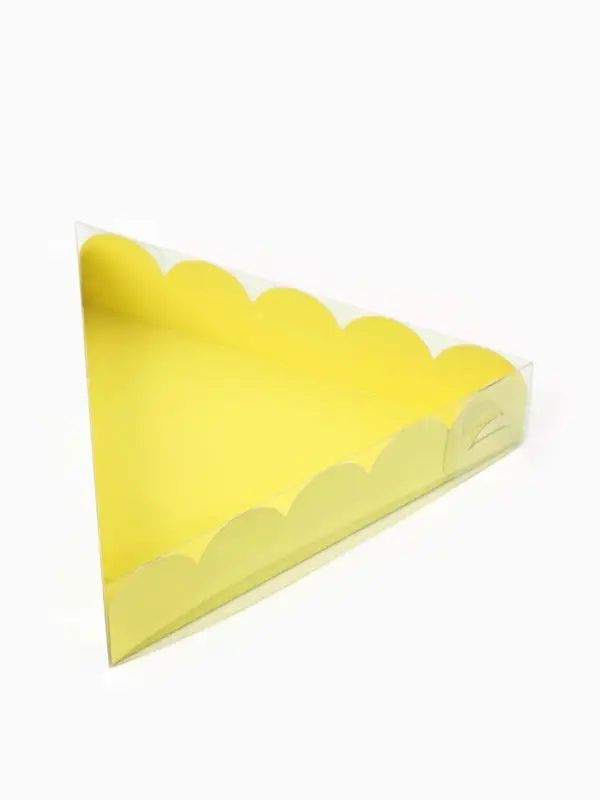 Коробка для печенья, кондитерская упаковка с пластиковой крышкой, &laquo;Жёлтая&raquo;, 18&times;3 см