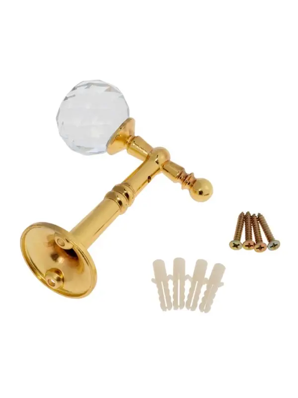 Крючок - держатель для штор на стену CAPPIO KS043, металлический, цвет золото, 2 шт Крючок - держатель для штор на стену CAPPIO KS043, металлический, цвет золото, 2 шт