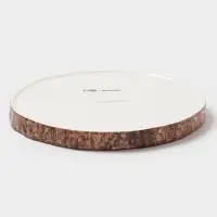 Тарелка Magistro Wood, d=20 см, фарфор, коричневая
