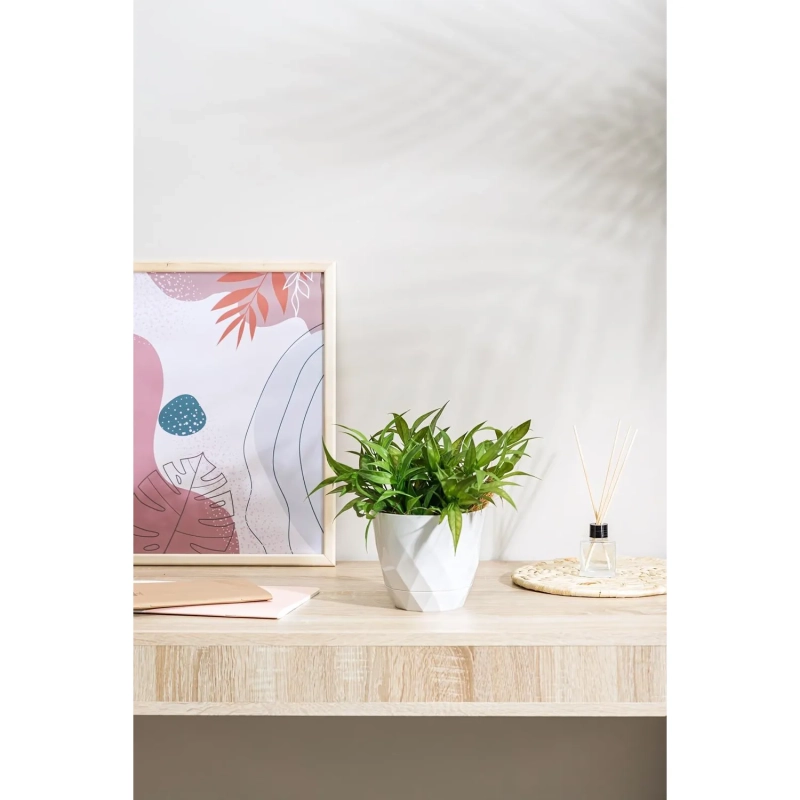 Горшок д/цветов Laurel D145мм, 1,3л с поддоном (белый), 221610829