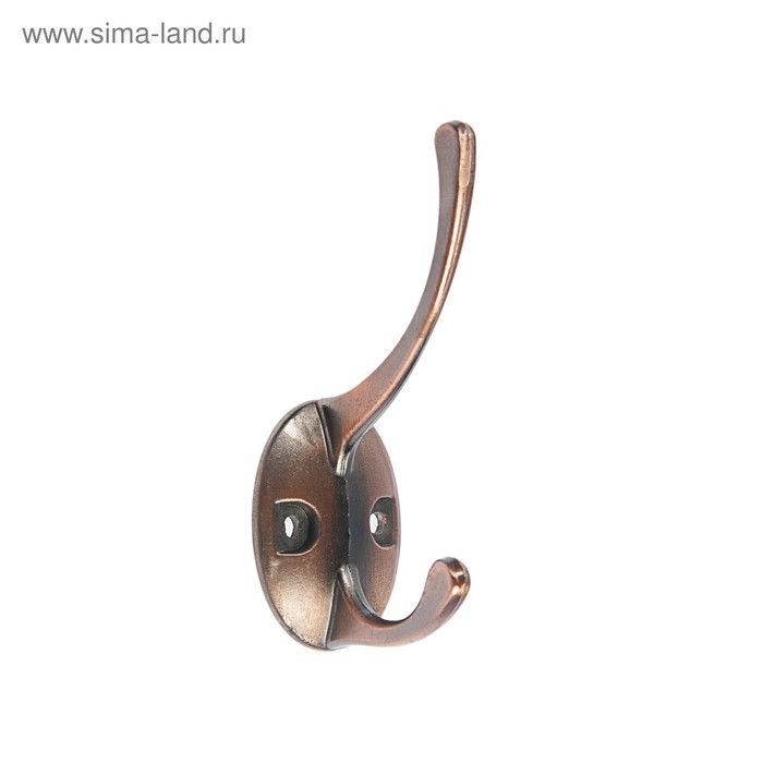 Крючок мебельный ТУНДРА TKD008, двухрожковый, медь, 4 шт TMP Крючок мебельный ТУНДРА TKD008, двухрожковый, медь, 4 шт TMP