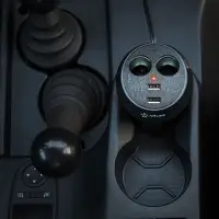 Прикуриватель-разветвитель 2 гнезда + 2USB в подстаканник