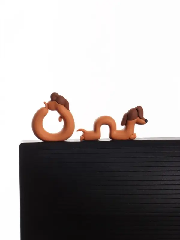 Мини - фигурка на монитор &laquo;Таксы-гусенички&raquo;, набор 2 шт., 2.5&times;7&times;2.5 см