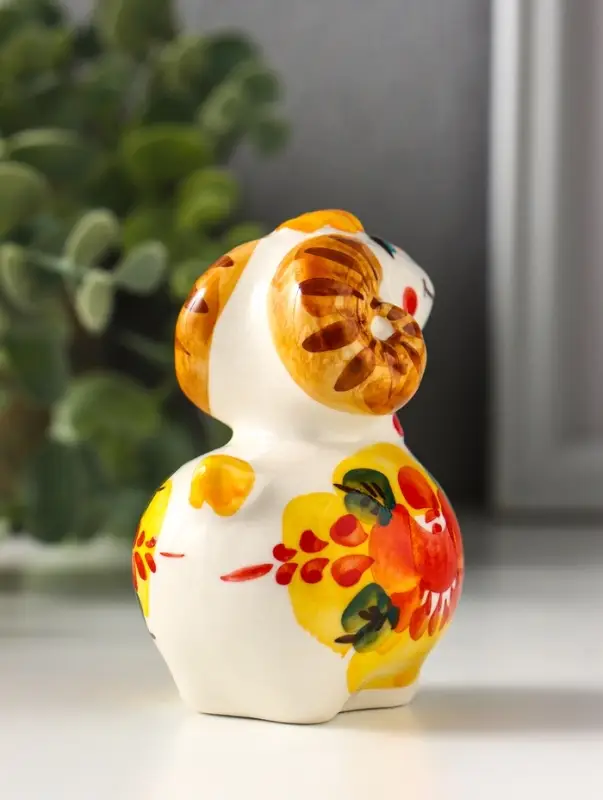 Статуэтка фарфоровая &laquo;Фигурка: Баран Цветок&raquo;, авторская роспись, 8 см