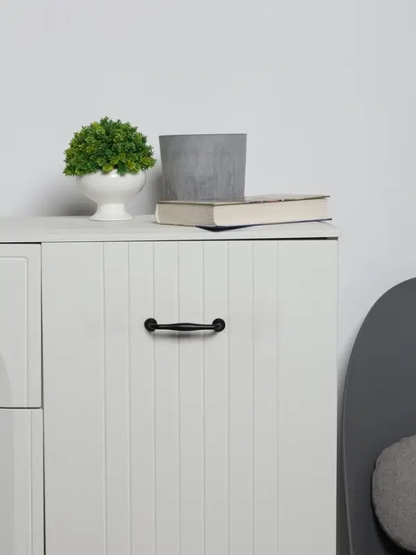 Ручка-скоба мебельная WAVE PC173BL, м/о 96 мм, цвет чёрный