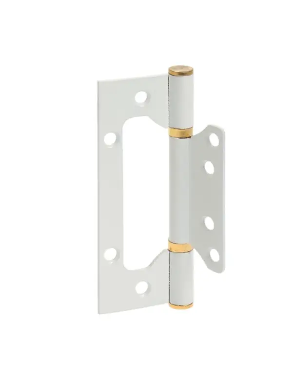 Петля-бабочка ТУНДРА, 125&times;75&times;2.0 мм, универсальная, без врезки, белая, 2 шт.