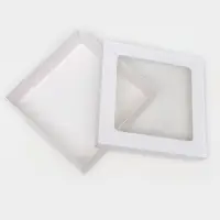 Коробка подарочная складная, упаковка, крышка - дно, с окном, белая, 23&times;23&times;6.5 см