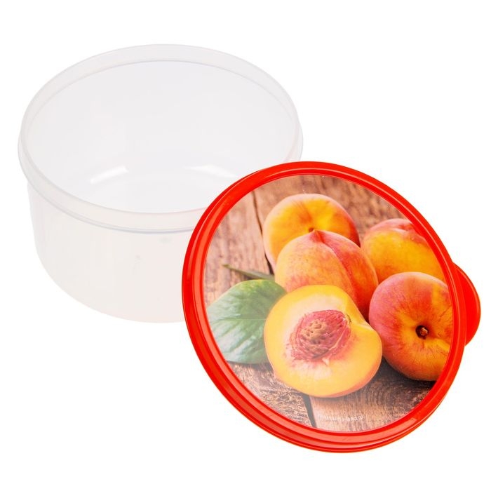 Ланч-бокс круглый FoodVibes «Персики», 500 мл