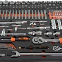 Набор головок торцевых 1/4", 1/2"DR с аксессуарами и вставками-битами в EVA ложементе 560х375 мм, 13