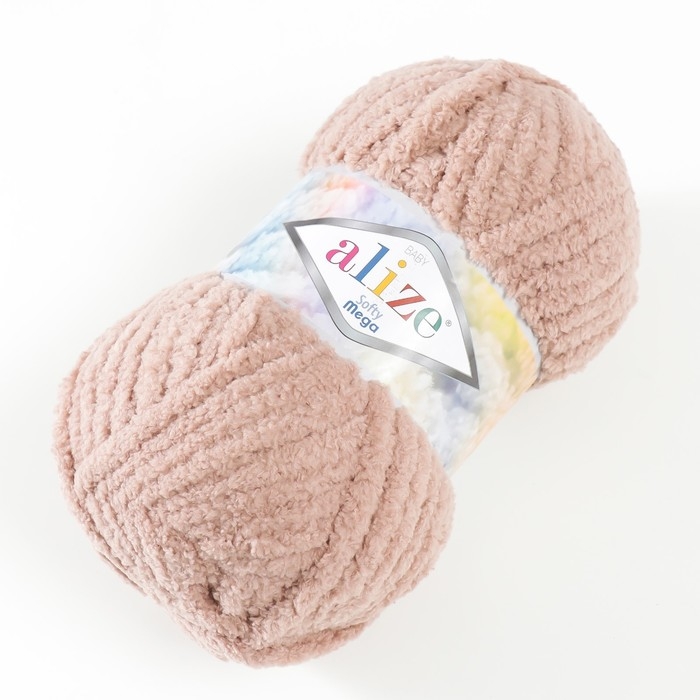 Плюшевая пряжа для вязания спицами, крючком ALIZE, Softy mega, 100% микрополиэстер, 70 м/100 г, (617 бежевый) Плюшевая пряжа для вязания спицами, крючком ALIZE, Softy mega, 100% микрополиэстер, 70 м/100 г, (617 бежевый)