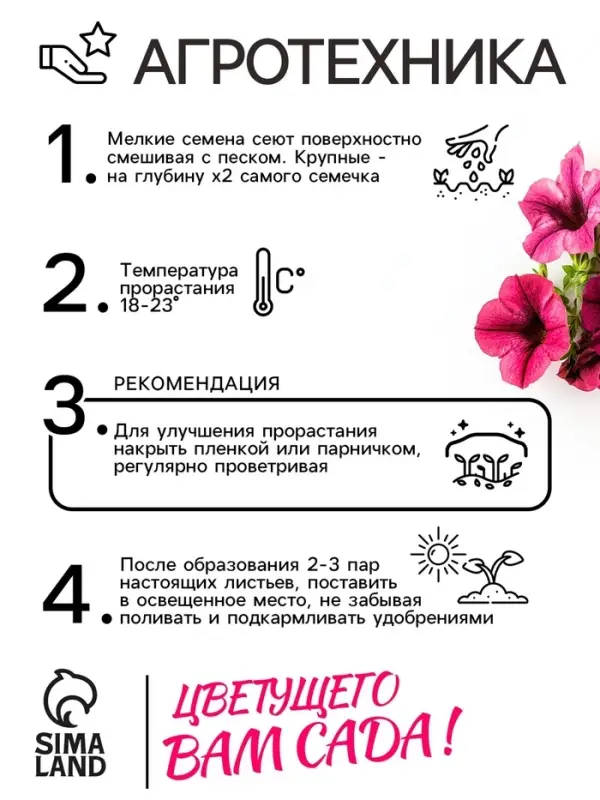 Семена цветов Петуния &laquo;Тайдал Вейв Пурпл&raquo;, 5 шт., &laquo;Агросидстрейд&raquo;