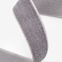Лента бархатная, с серебряным люрексом, 20 мм, 18&plusmn;1 м, серая №184
