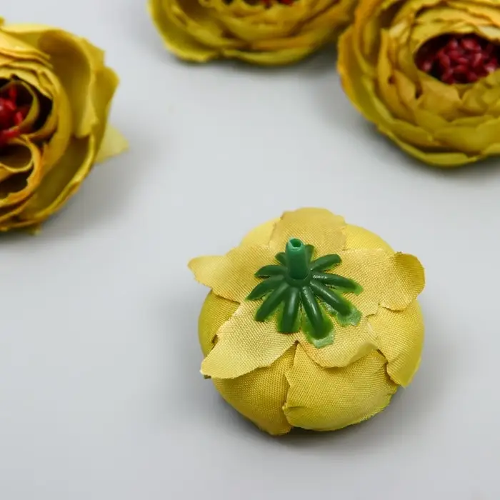 Бутон на ножке для декорирования "Пион Шарм" оливковый 3,5х3,5 см
