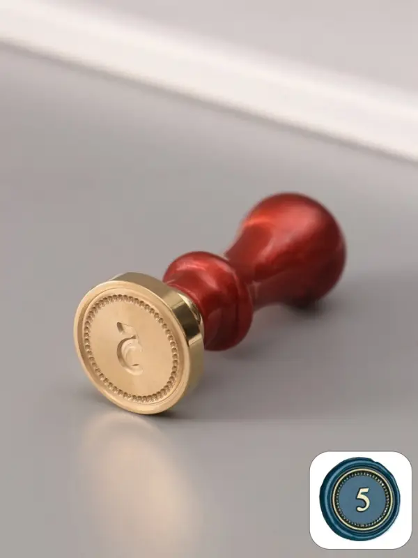 Печать для сургуча с пластиковой ручкой &laquo;Классика цифра 5&raquo;, 2.5&times;2.5&times;6.3 см