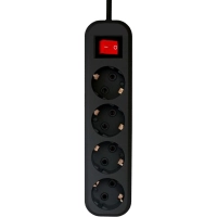 Сетевой фильтр PROGIX SF4PB7 4р/7м черный, 3х0,75мм, 10А/2000Вт