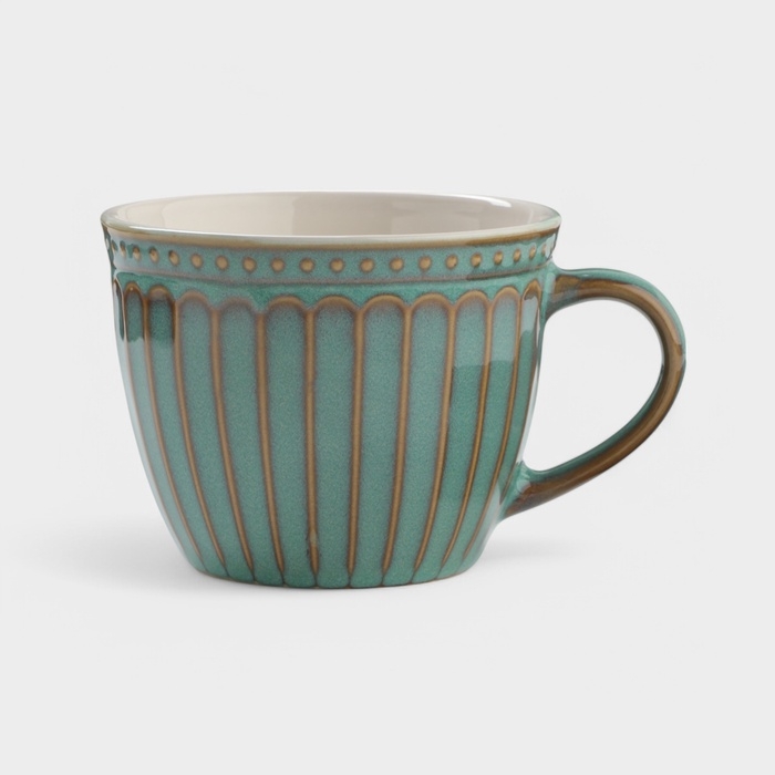 Чайная пара Доляна  Чайная пара Доляна "Винтаж" 250 мл блюдце 15х2 см, кружка 11,5х9х7 см, цвет синий