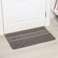 Коврик влаговпитывающий придверный Доляна &laquo;Welcome. Молекула&raquo;, 48&times;78 см, цвет серый
