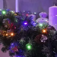 Гирлянда &laquo;Нить&raquo; 10 м, IP44, УМС, тёмная нить, 72 SMD-LED, свечение мульти, 220 В