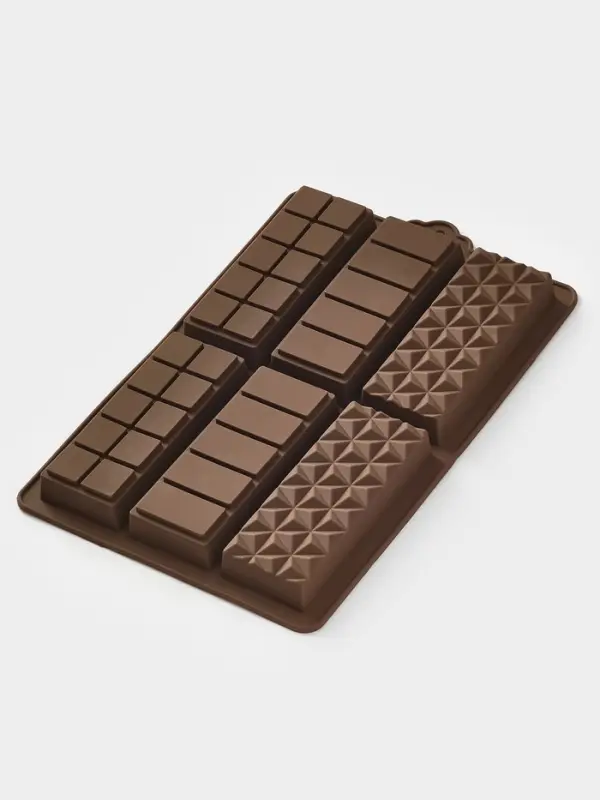 Форма для дубайского шоколада 6 плиток Форма для дубайского шоколада 6 плиток "Квадраты, полосы, пирамиды" 27,5x17x2 см