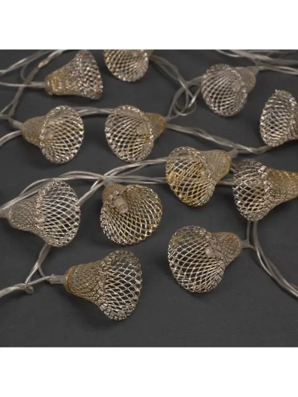 Гирлянда &laquo;Нить&raquo; 4 м с насадками &laquo;Колокольчик&raquo;, IP20, прозрачная нить, 20 LED, свечение белое, 8 режимов, 220 В