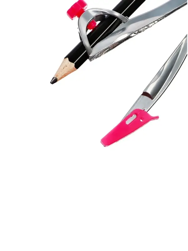 Циркуль металлический Calligrata, 115 мм, с чернографитным карандашом, в пластиковом пенале, МИКС