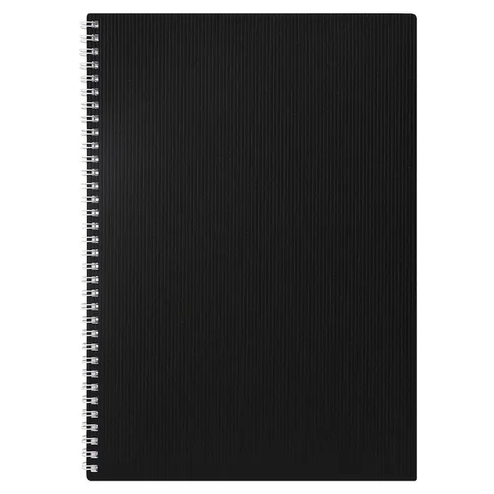 Тетрадь A4, 80 листов, в клетку на гребне, VELVET, пластиковая обложка, блок 65 г/м2, чёрная