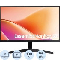 Монитор Samsung 24 Essential S3 S24F330EAIXCI FHD/VA/100Гц/HDMI/VGA/черный