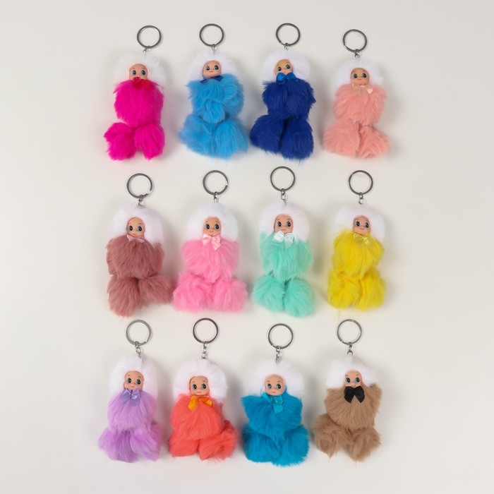 Пушистик на кольце Пушистик на кольце "Малышка в шубке" МИКС 11 см