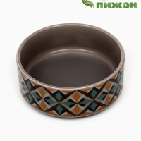 Миска керамическая "Ромбики" 200мл, 10,5 х 4 см, серая
