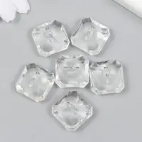 Бусины для творчества пластик "Кристалл бриллиант" набор 20 гр 2х2х1,5 см