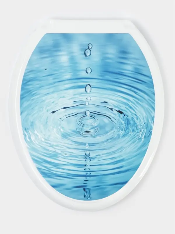 Сиденье для унитаза &laquo;Декор. Капли&raquo;, 44.5&times;37.5 см, с крышкой, белое