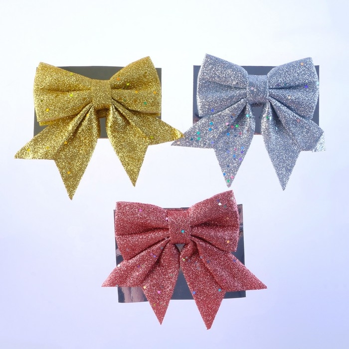 Бант для декора «Новогодний», цвета МИКС Бант для декора «Новогодний», цвета МИКС