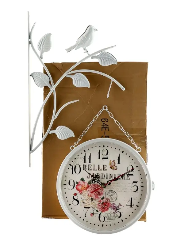 Часы настенные двусторонние &laquo;Птичка на ветке&raquo;, подвес, d=23 см, белые
