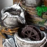 Фонтан настольный &laquo;Ведёрки под деревом&raquo;, 32&times;15&times;13 см, с подсветкой