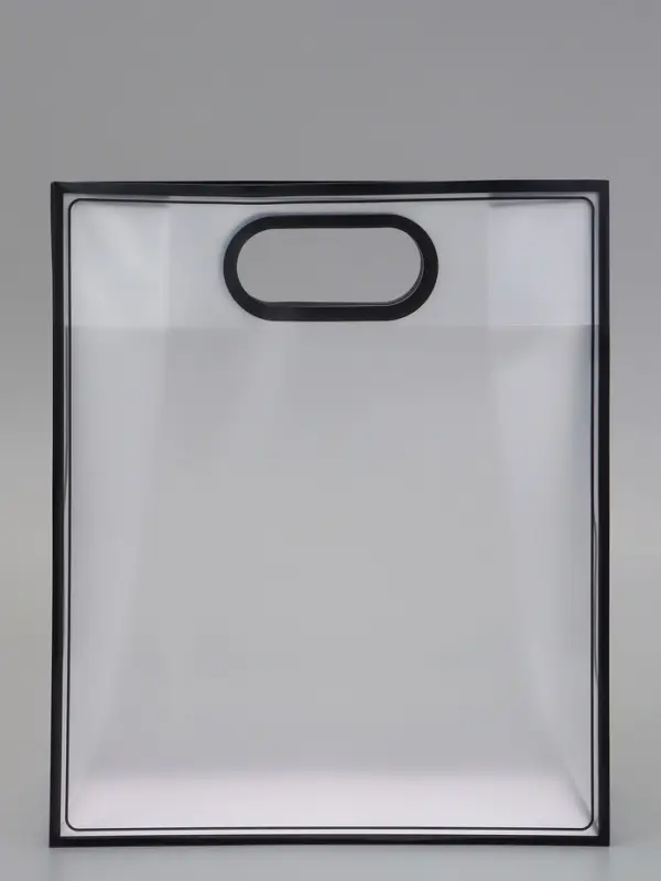 Пакет ПП с вырубной ручкой, прозрачный, 33&times;28&times;12 см, чёрный