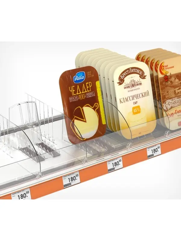 Пластиковый разделитель высотой, 285-485&times;20&times;120 мм, прозрачный