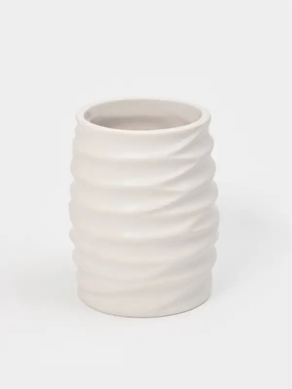 Набор для ванной "Sea Salt", 3 предмета (дозатор для мыла, стакан, подставка), цвет белый