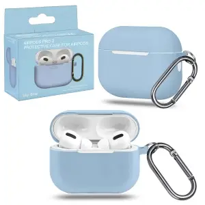 Чехол для AirPods Pro 2 с карабином №16 Sky Blue