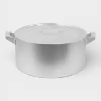 Кастрюля, 30 л, d=44 см, металлические ручки и крышка, листовой алюминий 2 мм, серебристая