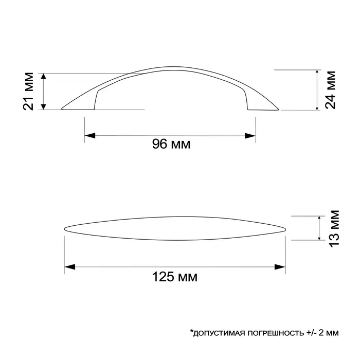 Ручка-скоба мебельная LIGHT РС003, м/о 96 мм, цвет хром Ручка-скоба мебельная LIGHT РС003, м/о 96 мм, цвет хром
