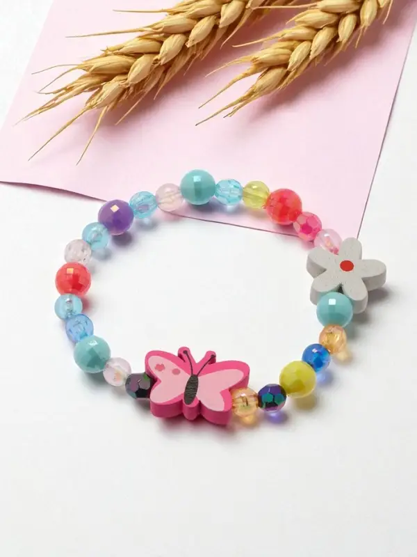 Браслет детский &laquo;Выбражулька. Бабочка с цветочком&raquo;, d=5 см, МИКС