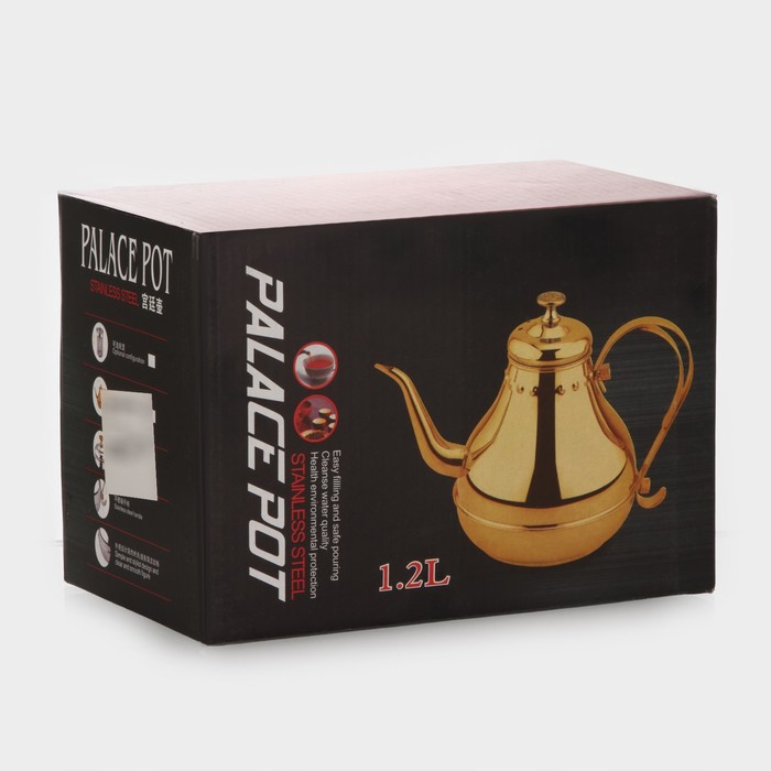 Чайник заварочный из нержавеющей стали «Леранс», 1,2 л, металлическое сито, цвет хромированный Чайник заварочный из нержавеющей стали «Леранс», 1,2 л, металлическое сито, цвет хромированный