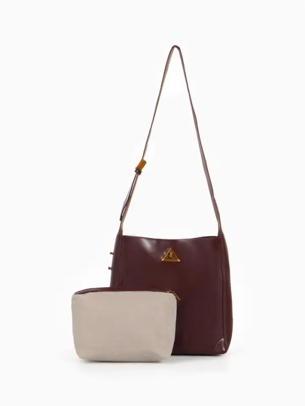 Сумка женская TEXTURA на винтовом замке, 24&times;11&times;24 см, коричневая