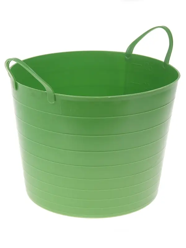 Корзина для белья мягкая, 27 л, d=37.5 см, h=30 см, ярко-зелёная