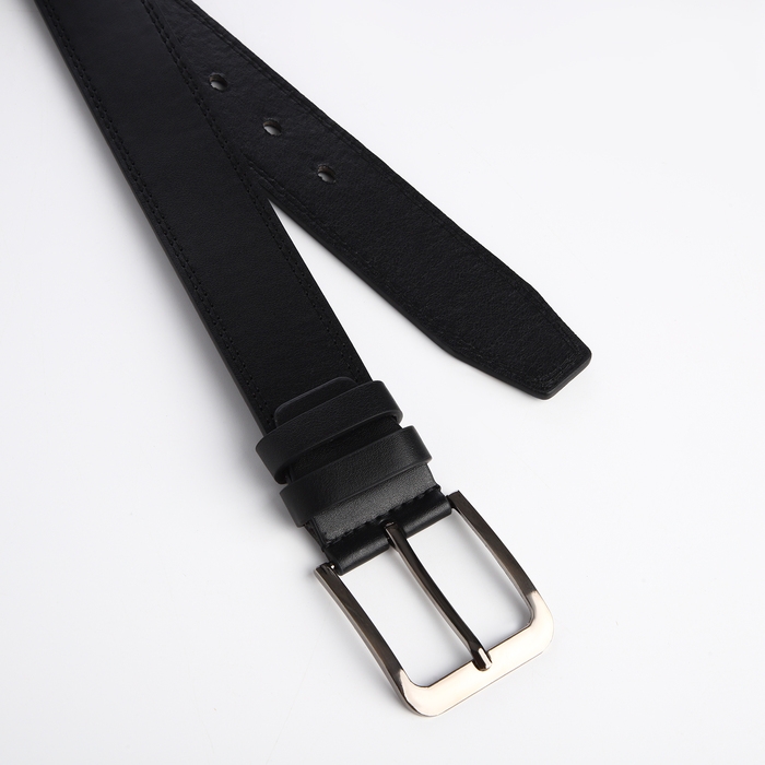 Ремень мужской, ширина 4 см, винт, пряжка металл, цвет чёрный Ремень мужской, ширина 4 см, винт, пряжка металл, цвет чёрный